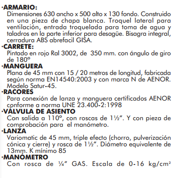 Datos técnicos de Bies Petty